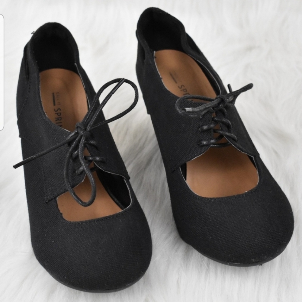 Wedge lace up "bootie"